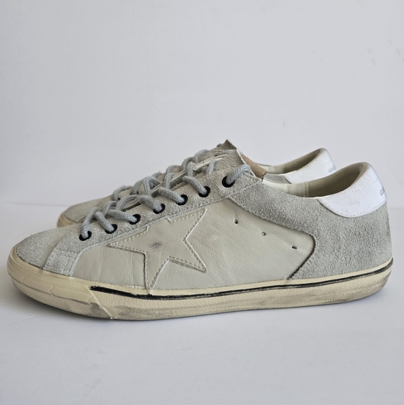 Men Golden Goose Superstar Black Gray Leather Sneakers Size 43 EU - Picture 5 of 9